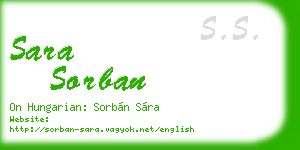 sara sorban business card